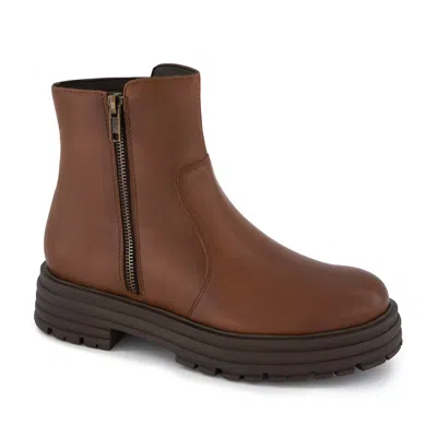 Andrea Women's Chelsea Boots With Zipper In Brown