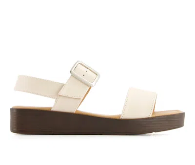 Andrea Women's Comfort Buckle Strap Sandals In White