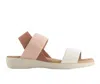 Andrea Women's Comfort Deluxe Massage Self Adjust Casual Sandals In Pink