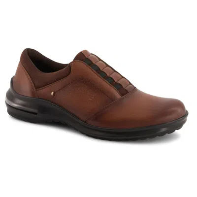 Andrea Women's Comfort Leather Oxfords Shoes In Brown In Burgundy