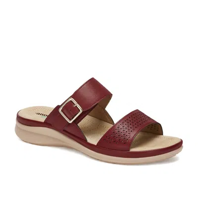 Andrea Comfort Padded Footbed Sandals In Red