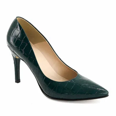 Andrea Women's Croc Pump Heel In Green