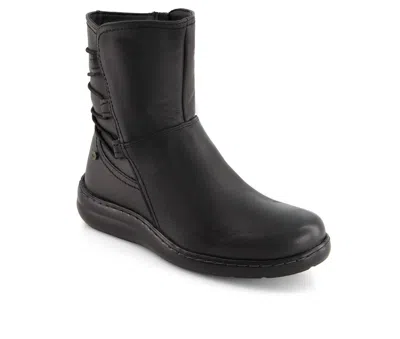 Andrea Women's Fashion Comfort Leather Boots In Black