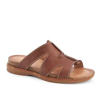 ANDREA WOMEN'S FISHERMAN LOW WEDGE SANDAL IN BROWN