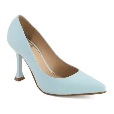 Andrea Women's Flared Heel Pump In Blue