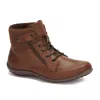 Andrea Flat Booties With Side Zipper In Brown