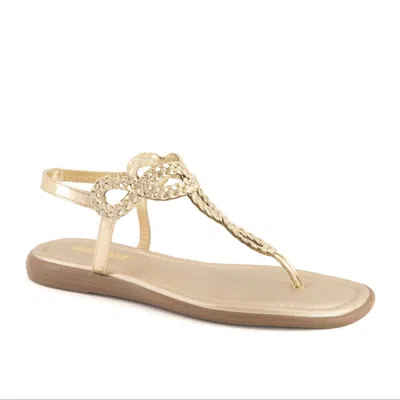 Andrea Women's Flat Sandal In Gold In Neutral