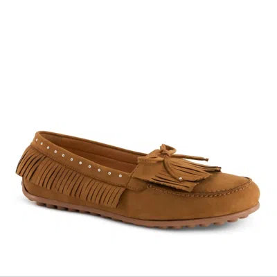Andrea Women's Fringe Loafer In Honey In Brown