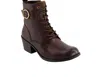 Andrea Women's Genuine Leather Stylish Boots In Burgundy In White