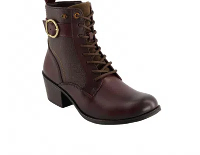 Andrea Women's Genuine Leather Stylish Boots In Burgundy In White