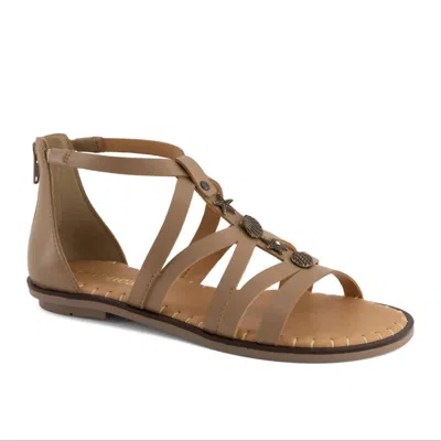 Andrea Women's Gladiator-inspired Flat Sandal In Light Brown