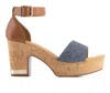 Andrea Women's Heeled Denim Sandal In Blue