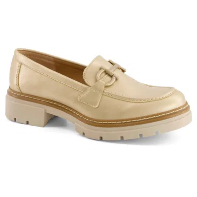 Andrea Women's Heeled Loafers In Light Gold In White