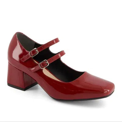 Andrea Women's Heeled Mary Janes In Burgundy