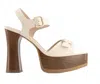 Andrea Women's Heeled Platform Ankle Strap Sandals In Ivory
