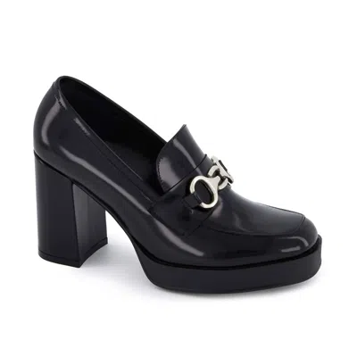 ANDREA WOMEN'S HIGH HEEL LOAFERS IN BLACK