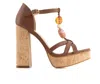 Andrea Women's High Heel Sandals With Ornamental Stones In Brown