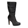Andrea High Heel Tall Slouch Boots In Black