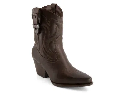 Andrea Women's Italian Western Fashion Boots In Brown