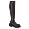 Andrea Women's Knee High Combat Boots In Black In Black