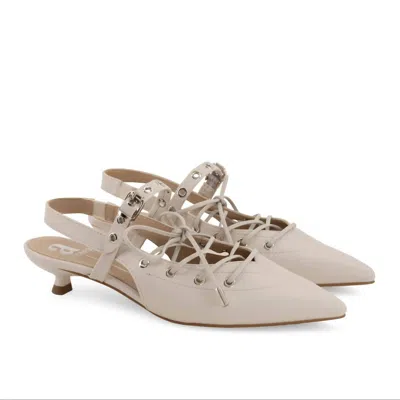 Andrea Women's Lace-up Pump In Bone In Gray
