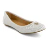 Andrea Women's Laser Cut Pattern Ballerinas 69431 In White