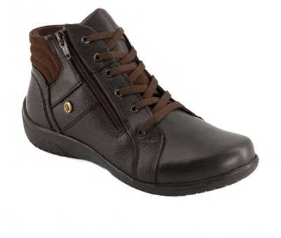 Andrea Women's Leather Ankle Booties In Brown