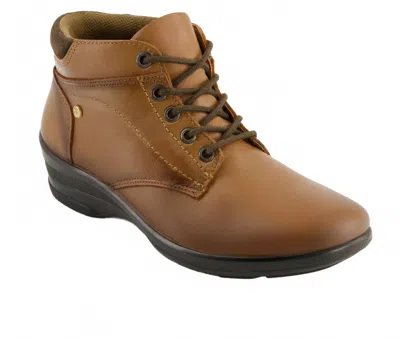 Andrea Women's Leather Lace Up Booties In Brown