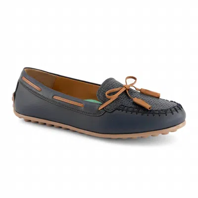 Andrea Women's Leather Loafer In Navy Blue
