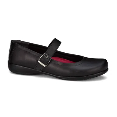 ANDREA WOMEN'S LEATHER MARY JANE SHOES IN BLACK