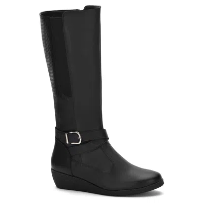 ANDREA WOMEN'S LEATHER RIDING BOOTS IN BLACK