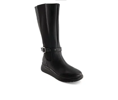 Andrea Women's Leather Tall Riding Boots In Black