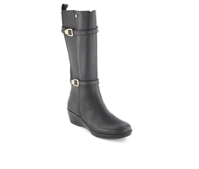 Andrea Women's Leather Tall Riding Boots In Black