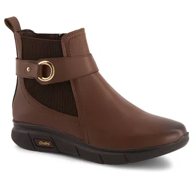 Andrea Women's Leather Ultra Comfort Booties In Brown