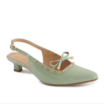 Andrea Women's Low Heel Pumps In Green