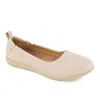 Andrea Luxury Comfort Leather Ballerinas In Beige