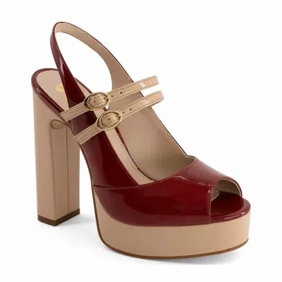 Andrea Women's Mary-jane Heeled Sandals In Red/ Tan