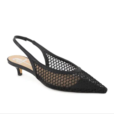 Andrea Women's Mesh Pointed Toe Slingback Pumps In Black