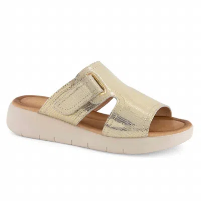 Andrea Women's Metallic Leather Sandal In Gold