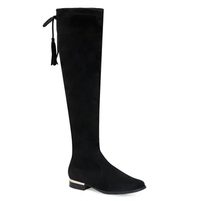 Andrea Women's Over The Knee Low Heel Boots In Black
