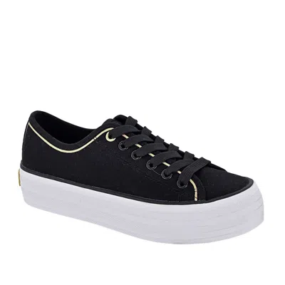 ANDREA WOMEN'S PLATFORM CANVAS SNEAKERS IN BLACK