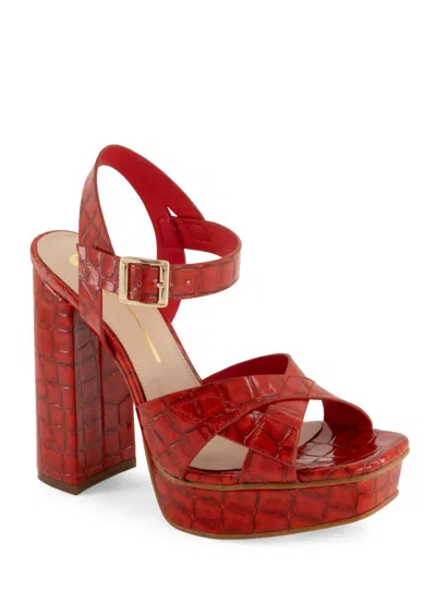 Andrea Women's Platform Sandal In Red In Multi