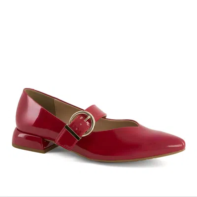 Andrea Women's Pointy Mary Janes In Red