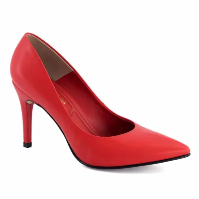 Andrea Women's Pump Heels In Red In Animal Print
