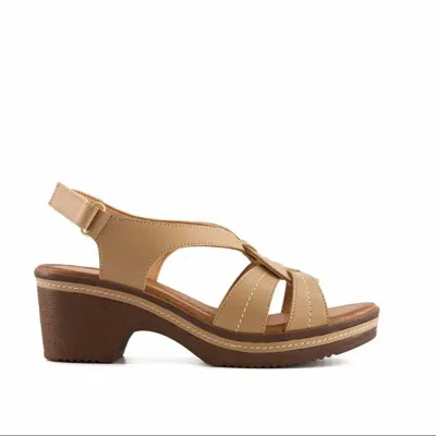 Andrea Women's Sling-back Platform In Brown