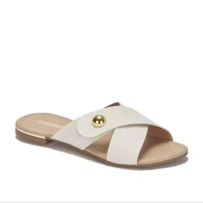 Andrea Women's Slip-on Flat Sandal In Bone In White