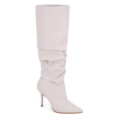 ANDREA WOMEN'S SLOUCHY BOOTS WITH POINTY TOE IN WHITE