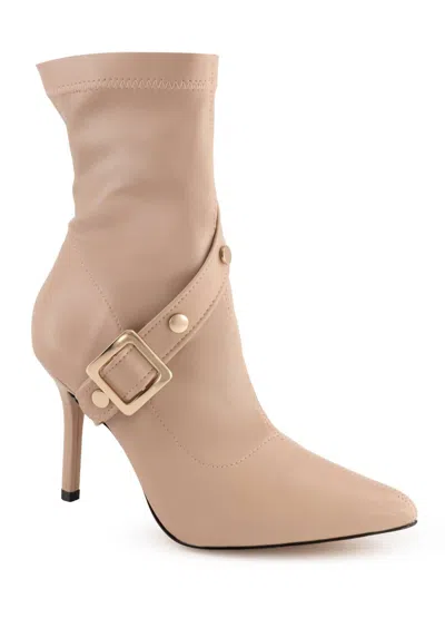 Andrea Women's Sophisticated Ankle Boots In Beige In Neutral