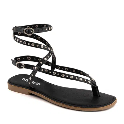 Andrea Women's Strappy Thong Sandals In Black