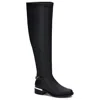 Andrea Tall Riding Boots With Chain Accent In Black